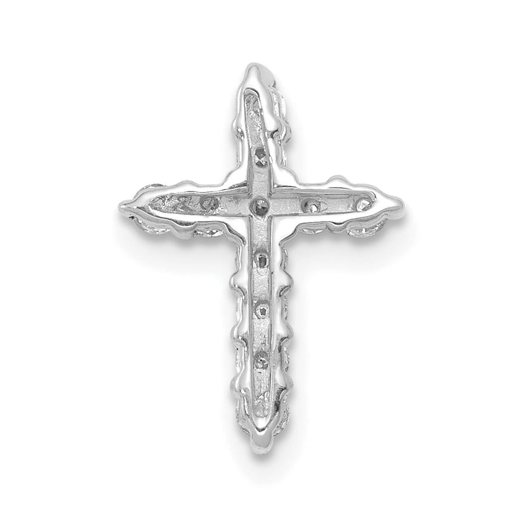14k White Gold 1/3 CT I1 Diamond Timeless Cross Chain Slide
