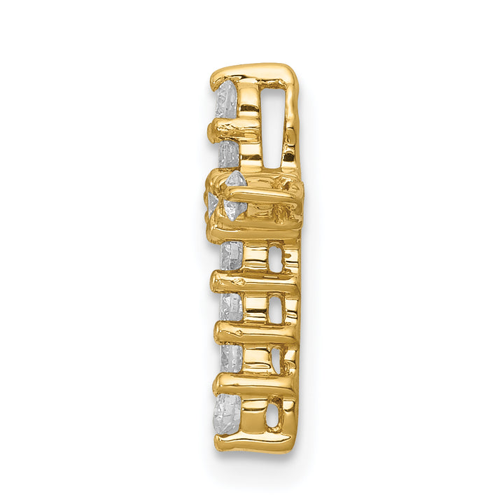 14k Yellow Gold 1/3 CT I1 Diamond Bold Design Cross Chain Slide