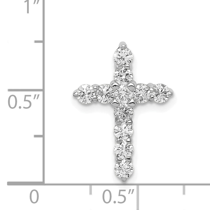 14k White Gold 3/4 CT I1 Diamond Timeless Design Cross Chain Slide