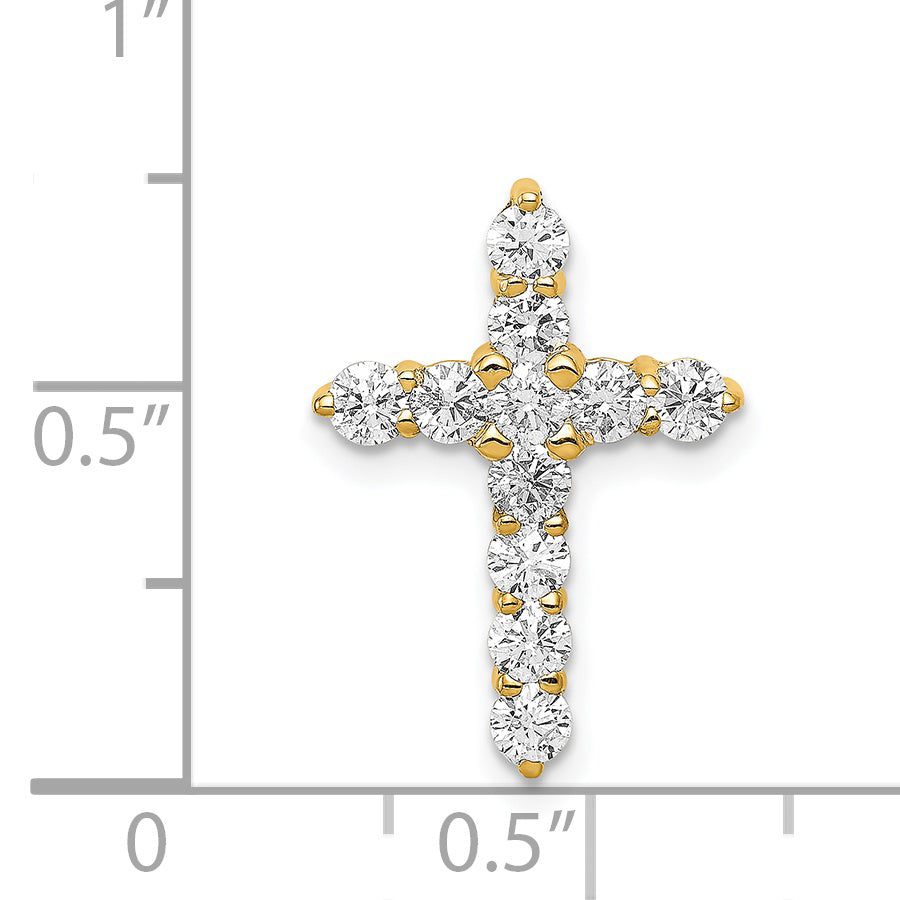 14k 3/4 CT I1 Diamond Elegant Design Cross Chain Slide