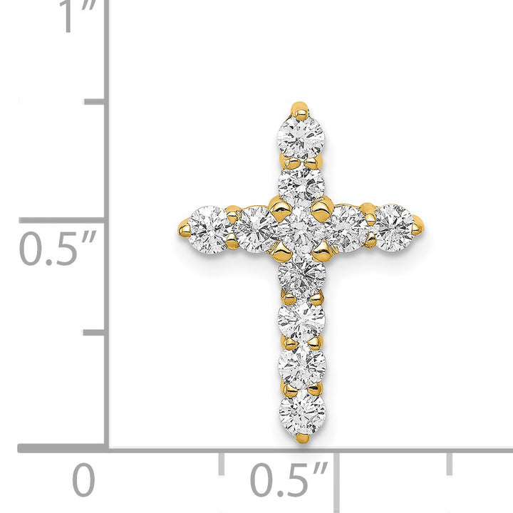 14k 3/4 CT I1 Diamond Elegant Design Cross Chain Slide