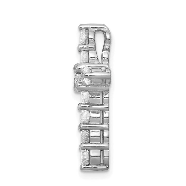 14k White Gold 1 CT I1 Diamond Blod Design Cross Chain Slide