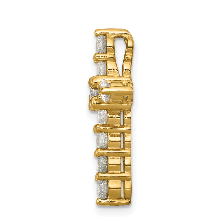 14k Yellow Gold 1 CT I1 Diamond Vintage Cross Chain Slide