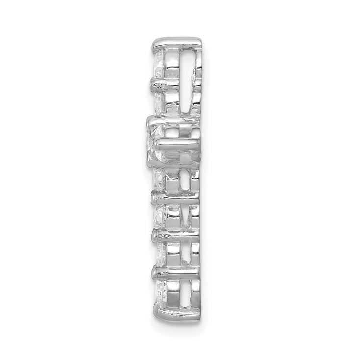 14k White Gold 1.25 CT I1 Diamond Handcrafted Cross Chain Slide
