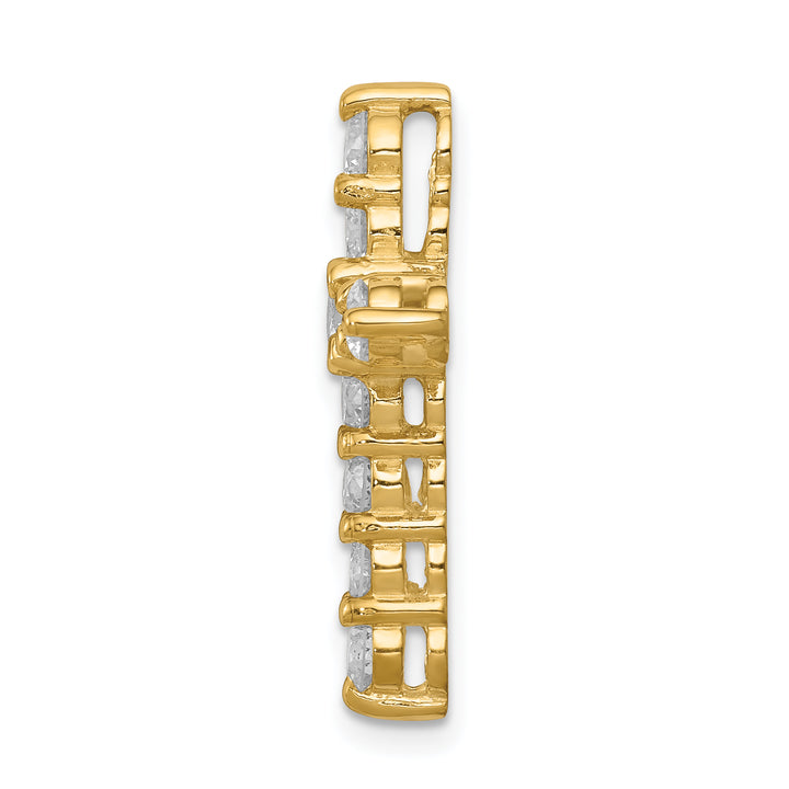 14k Yellow Gold 1.25 CT I1 Diamond Bold Design Cross Chain Slide