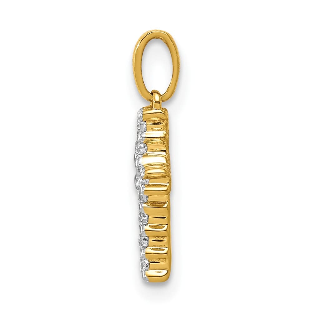 Lovely Rita's Pendants & Charms 10K Yellow Gold 1/10 ct Diamond Small Latin Cross Pendant