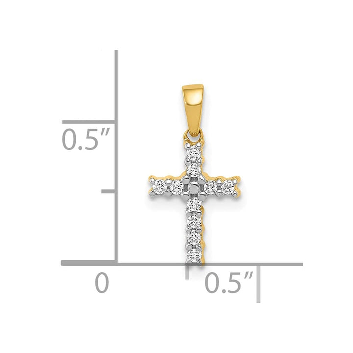 Lovely Rita's Pendants & Charms 10K Yellow Gold 1/10 ct Diamond Small Latin Cross Pendant