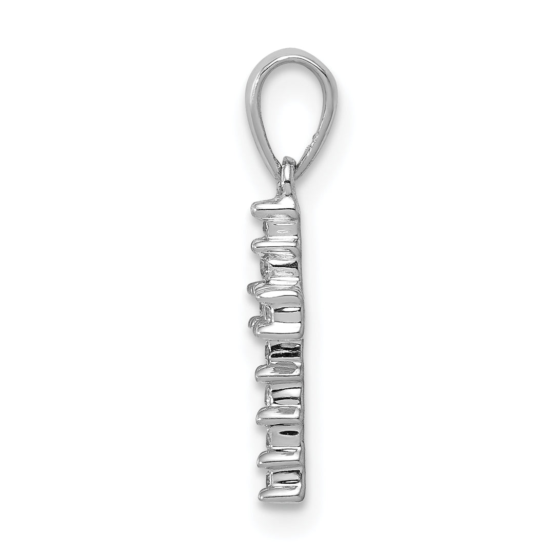 14k White Gold 1/20 CT Classic Diamond Latin Cross Pendant