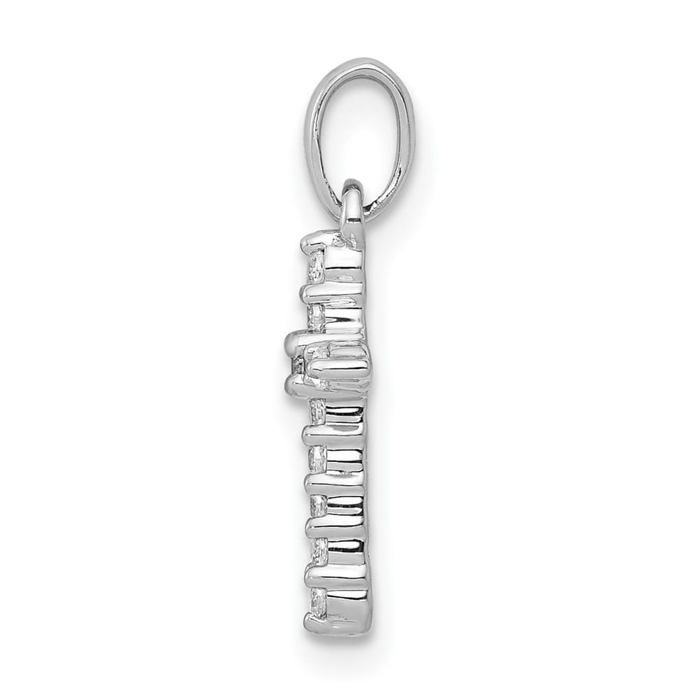 Lovely Rita's Pendants & Charms 10K White Gold Polished 1/10 ct Diamond Small Cross Pendant