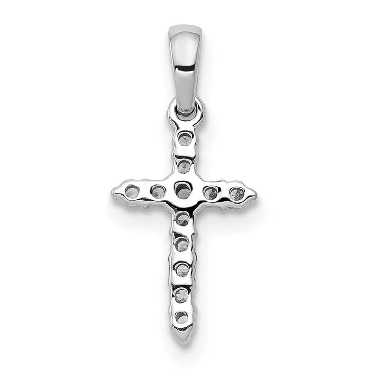 Lovely Rita's Pendants & Charms 10K White Gold Polished 1/10 ct Diamond Small Cross Pendant