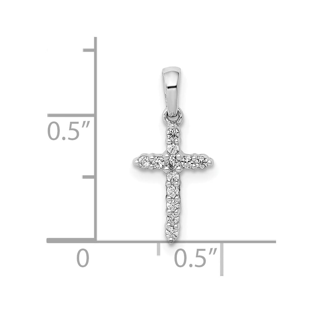 Lovely Rita's Pendants & Charms 10K White Gold Polished 1/10 ct Diamond Small Cross Pendant