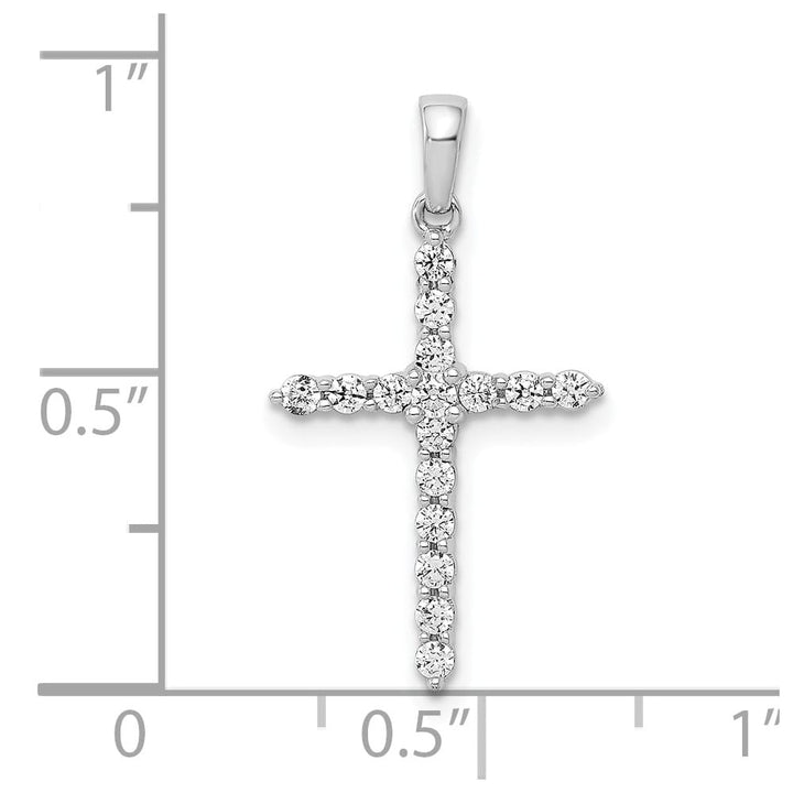 Lovely Rita's Pendants & Charms 10K White Gold Polished 1/4 ct Diamond Cross Pendant