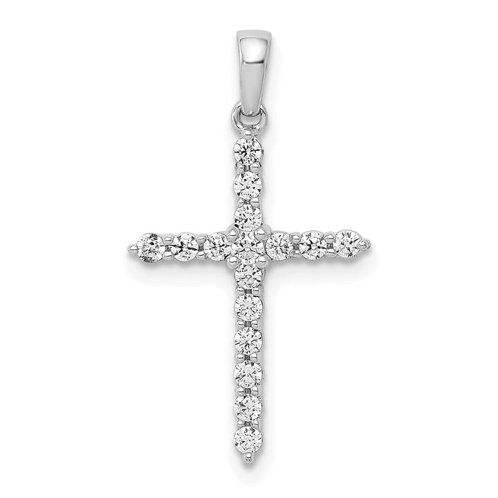 Lovely Rita's Pendants & Charms 10K White Gold Polished 1/4 ct Diamond Cross Pendant