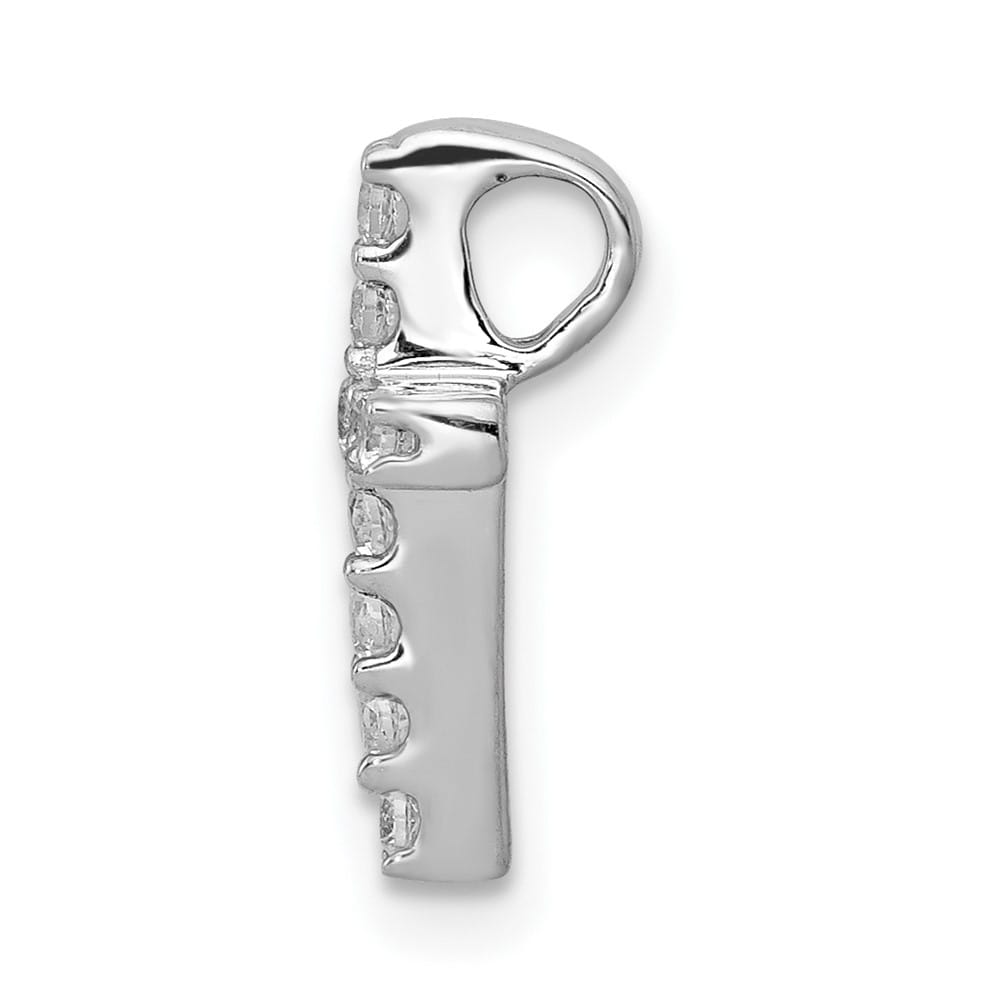 Lovely Rita's Pendants & Charms 10K White Gold 1/5 ct Diamond Small Latin Cross Chain Slide