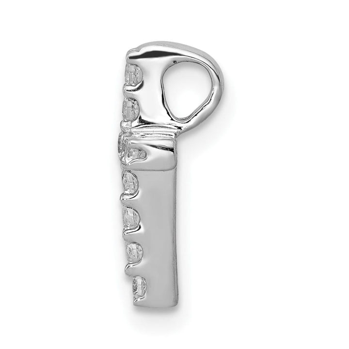 Lovely Rita's Pendants & Charms 10K White Gold 1/5 ct Diamond Small Latin Cross Chain Slide