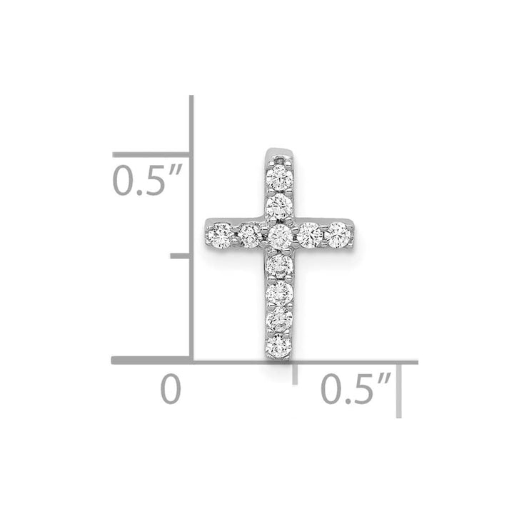 Lovely Rita's Pendants & Charms 10K White Gold 1/5 ct Diamond Small Latin Cross Chain Slide