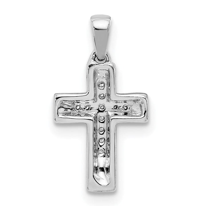 Lovely Rita's Pendants & Charms 10K White Gold 1/20 ct Diamond Small Latin Cross Pendant