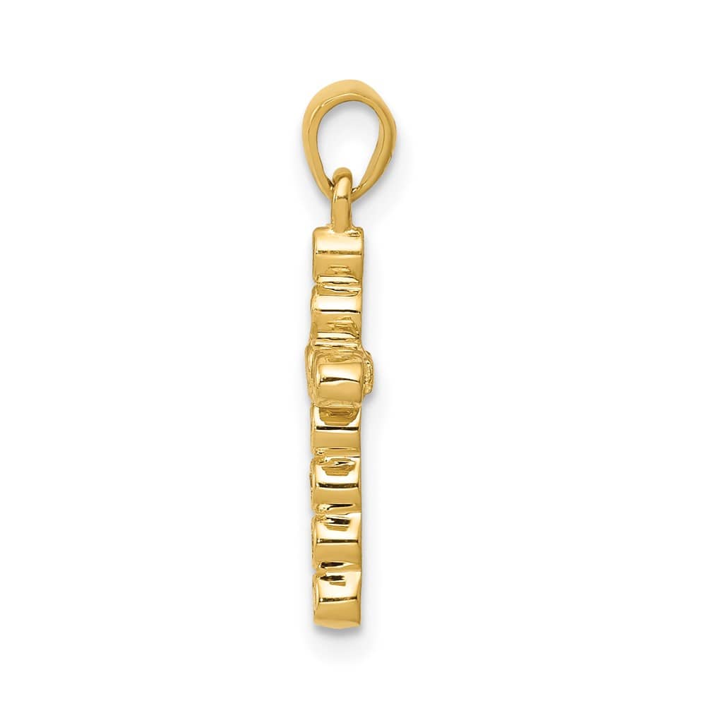 Lovely Rita's Pendants & Charms 10K Yellow Gold Polished 1/10 ct Diamond Cross Pendant