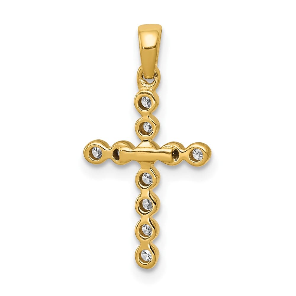 Lovely Rita's Pendants & Charms 10K Yellow Gold Polished 1/10 ct Diamond Cross Pendant