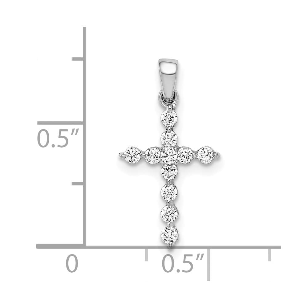 Lovely Rita's Pendants & Charms 10K White Gold Small 1/4 ct Diamond Cross Pendant