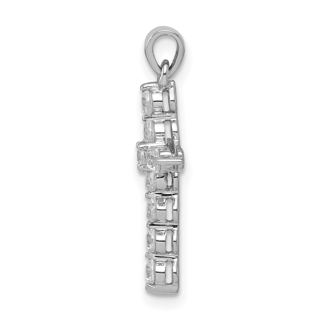 14k White Gold 3/8 CT Intricate Design Diamond Cross Pendant