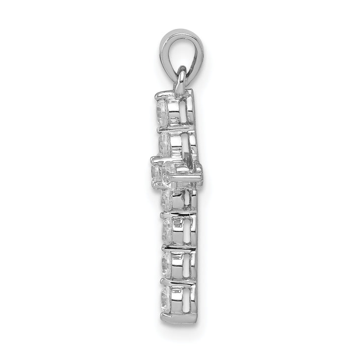14k White Gold 3/8 CT Intricate Design Diamond Cross Pendant