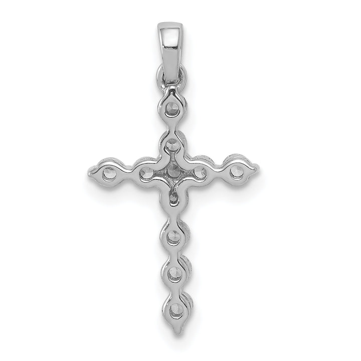 14k White Gold 3/8 CT Intricate Design Diamond Cross Pendant