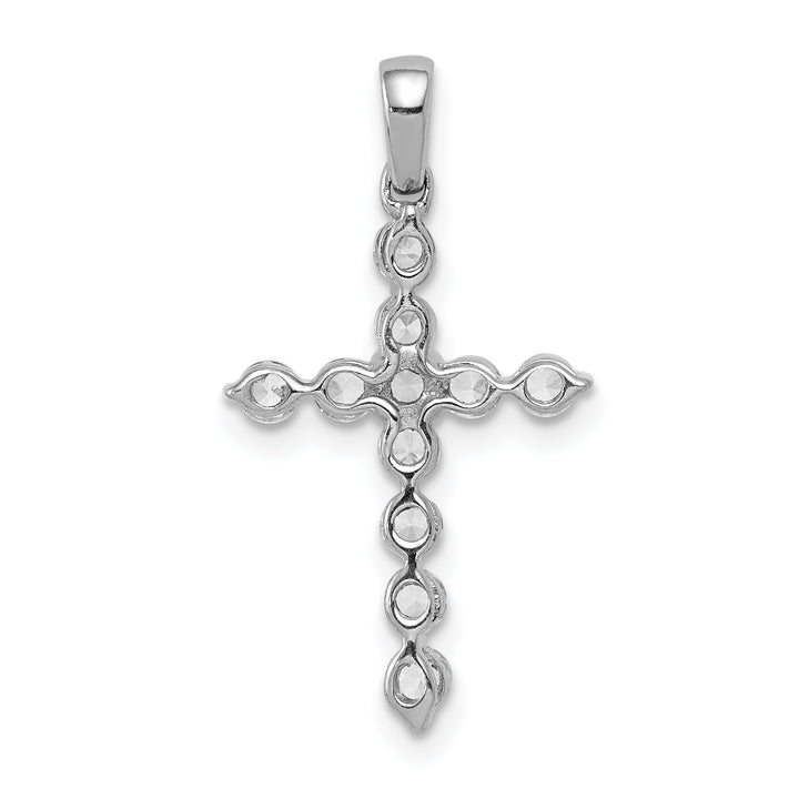 14k White Gold 1/2 CT Classic Diamond Cross Design Pendant