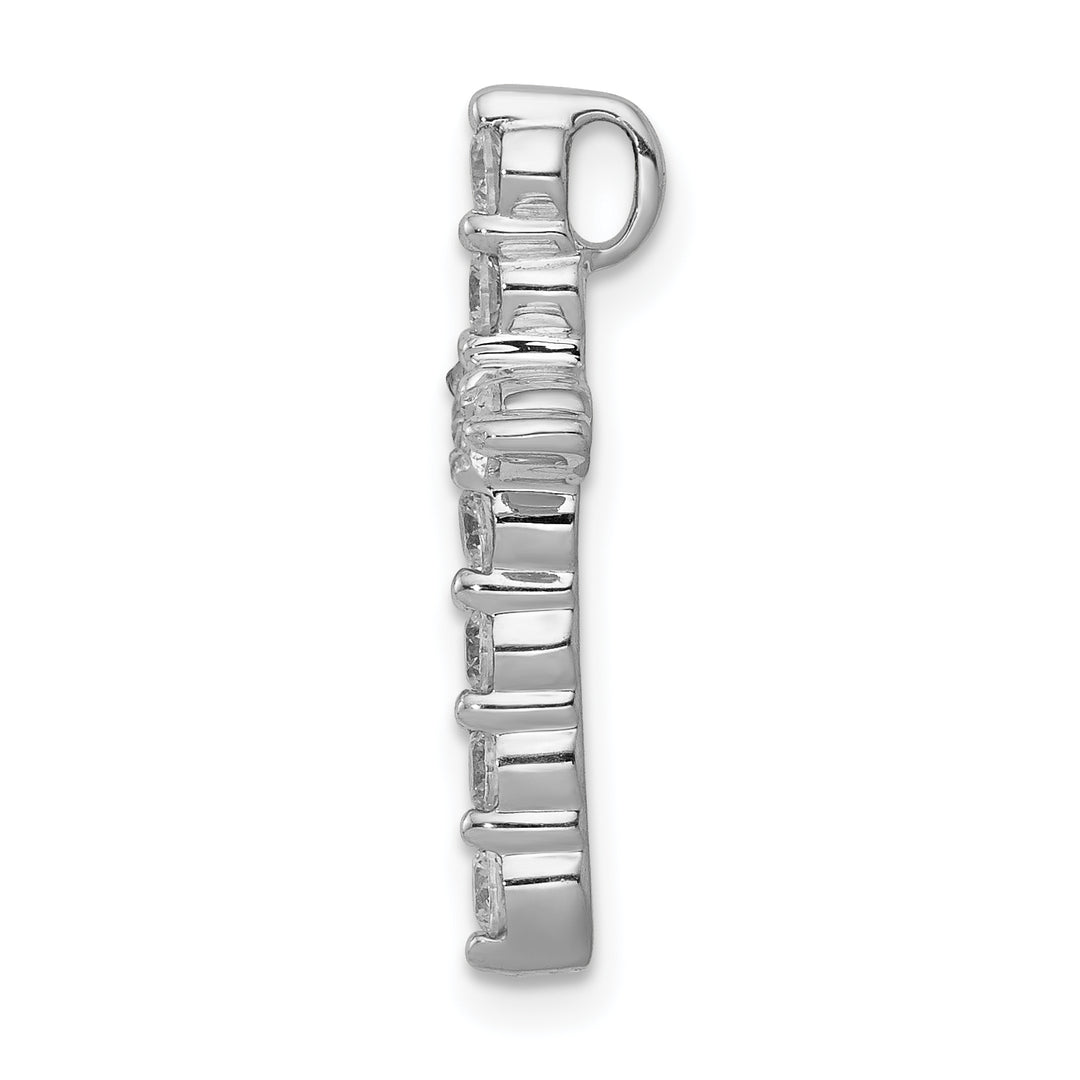 14k White Gold 1/2 CT Classic Diamond Cross Chain Slide