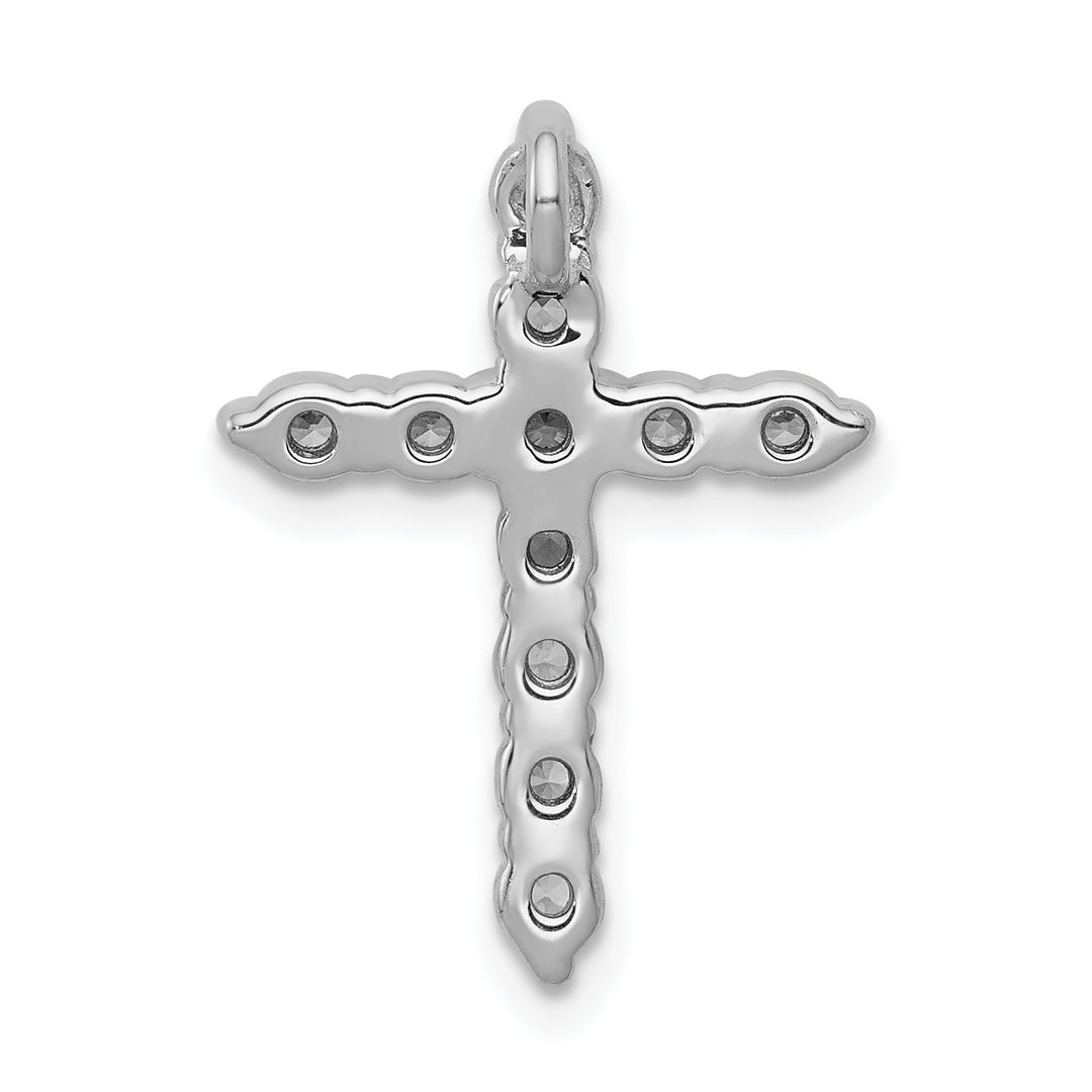 14k White Gold 1/2 CT Classic Diamond Cross Chain Slide