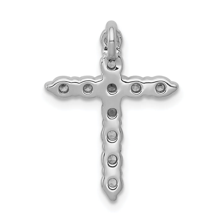 14k White Gold 1/2 CT Classic Diamond Cross Chain Slide
