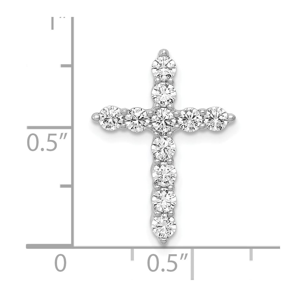 Lovely Rita's Pendants & Charms 10K White Gold 3/4 ct Diamond Cross Chain Slide