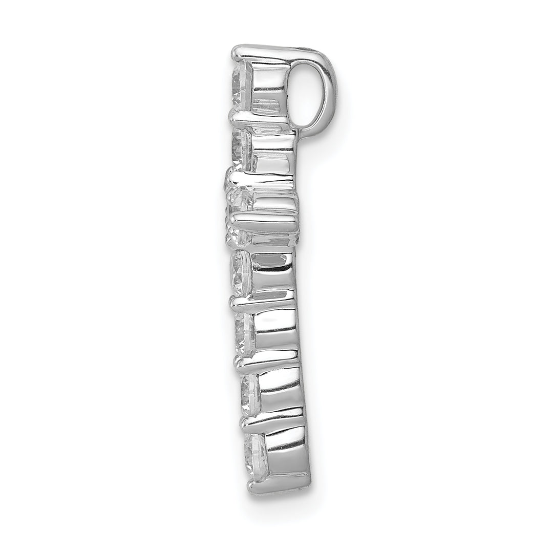14k White Gold 3/4 CT Diamond Classic Design Cross Chain Slide