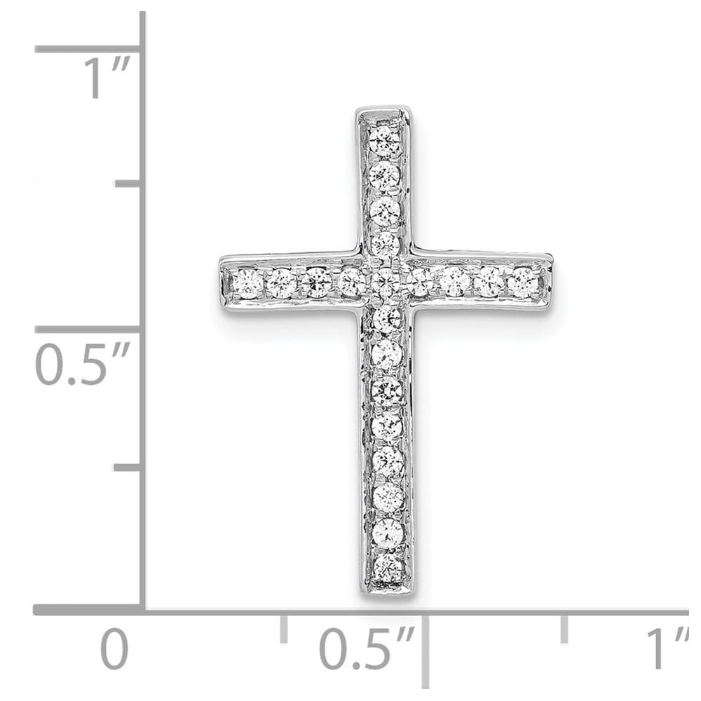 Lovely Rita's Pendants & Charms 10K White Gold 1/5 ct Diamond Latin Cross Slide Pendant