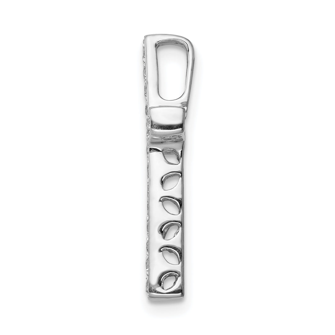 14k White Gold 1/5 CT Diamond Cross Omega Slide Pendant