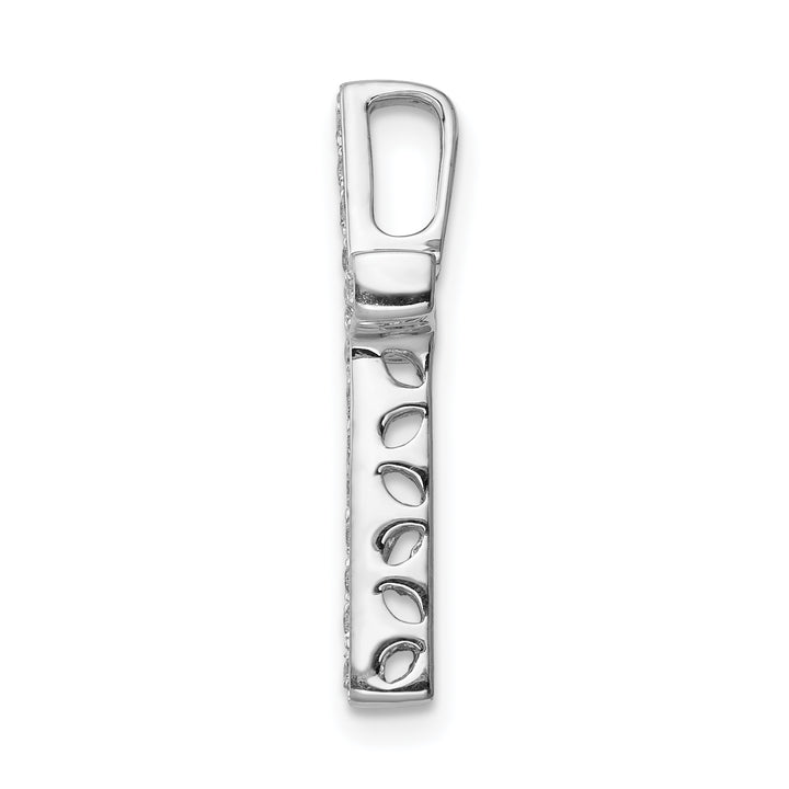 14k White Gold 1/5 CT Diamond Cross Omega Slide Pendant