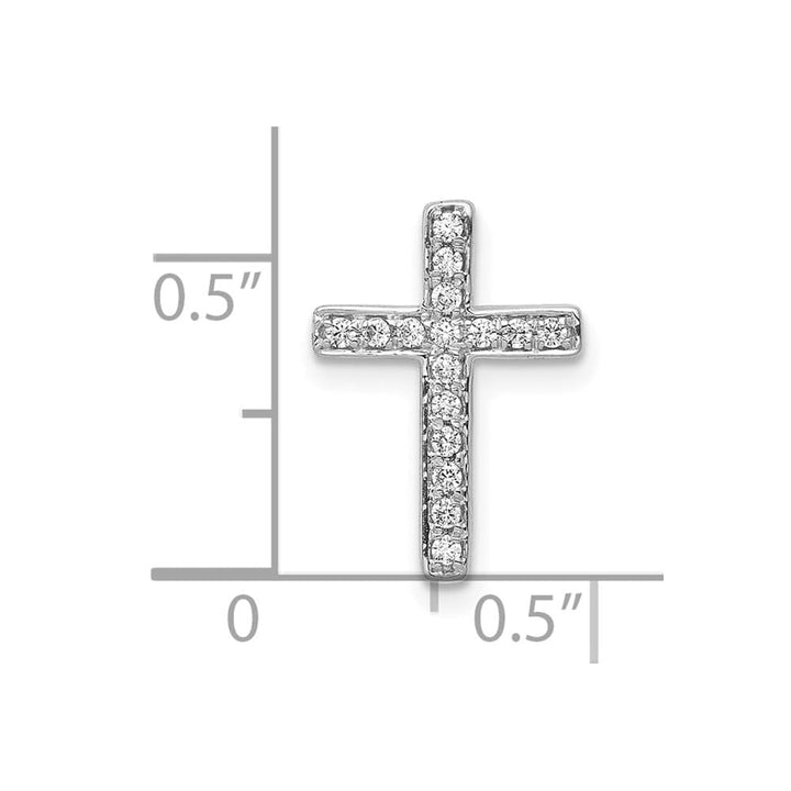 Lovely Rita's Pendants & Charms 10K White Gold 1/6 ct Diamond Latin Cross Chain Slide