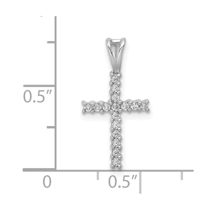 Lovely Rita's Pendants & Charms 10K White Gold 1/6 ct Diamond Latin Cross Pendant