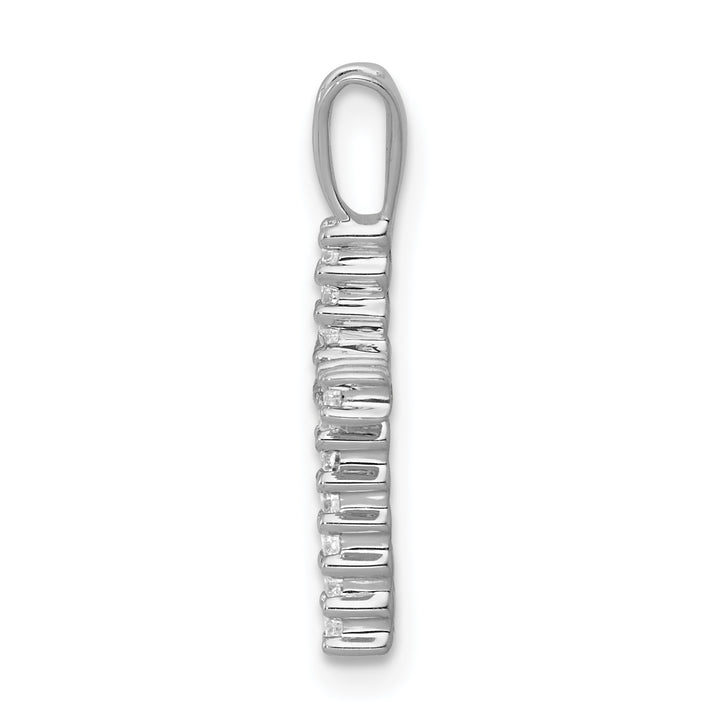 14k White Gold 1/6 CT Diamond Fancy Latin Cross Pendant