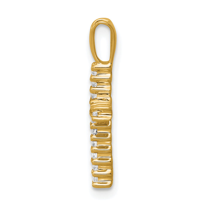 14k Yellow Gold 1/6 CT Diamond Classic Latin Cross Pendant