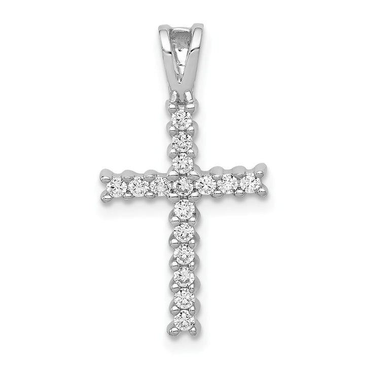 Lovely Rita's Pendants & Charms 10K White Gold Small 1/4 ct Diamond Latin Cross Pendant