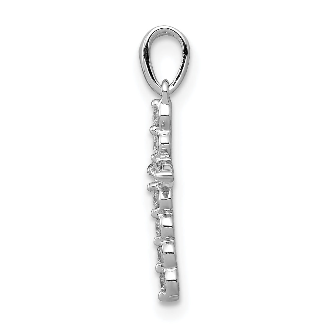 14k White Gold 1/10 CT Diamond Timeless Cross Design Pendant