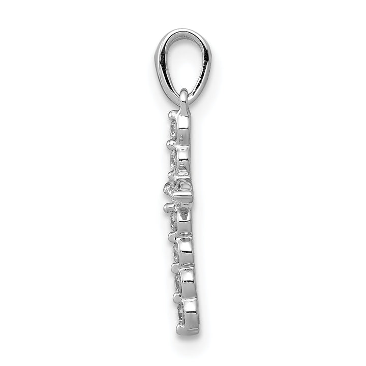 14k White Gold 1/10 CT Diamond Timeless Cross Design Pendant