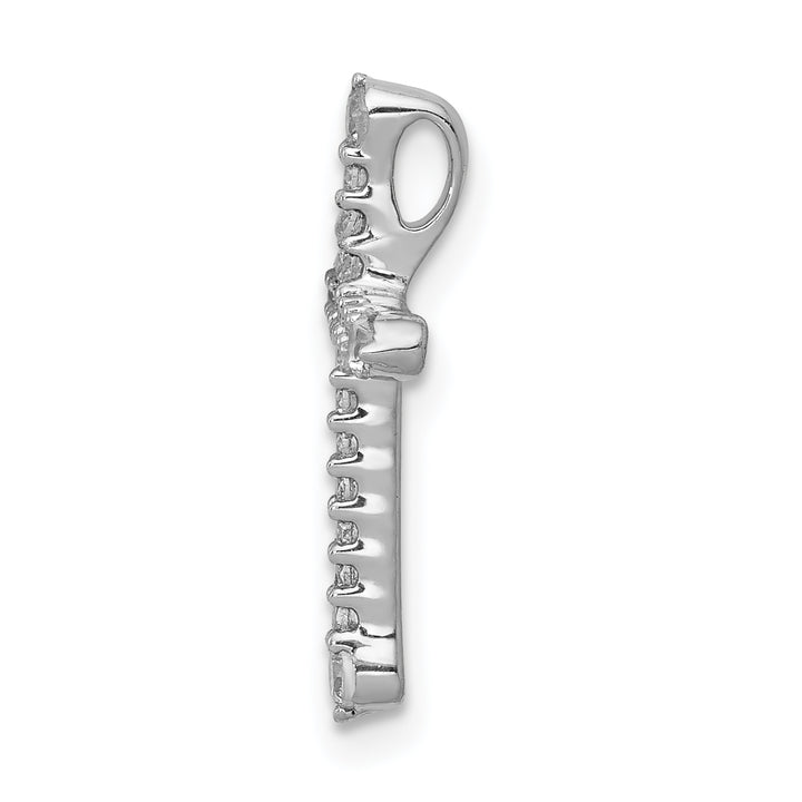 14k White Gold 1/5 CT Diamond Elegant Cross Chain Slide