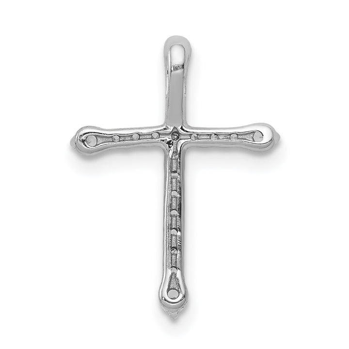 14k White Gold 1/5 CT Diamond Elegant Cross Chain Slide