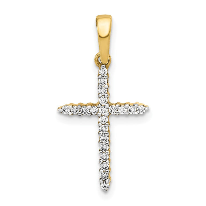 Lovely Rita's Pendants & Charms 10K Yellow Gold 1/6 ct Diamond Cross Pendant