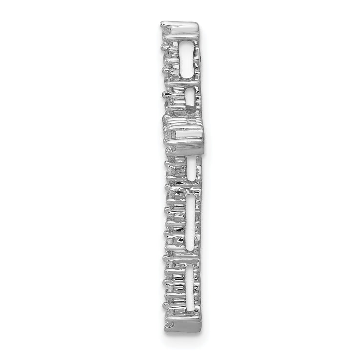 14k White Gold 3/8 CT Diamond Fancy Cross Chain Slide