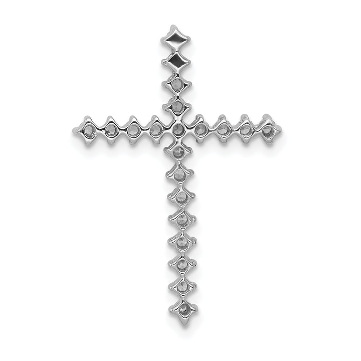 14k White Gold 3/8 CT Diamond Fancy Cross Chain Slide
