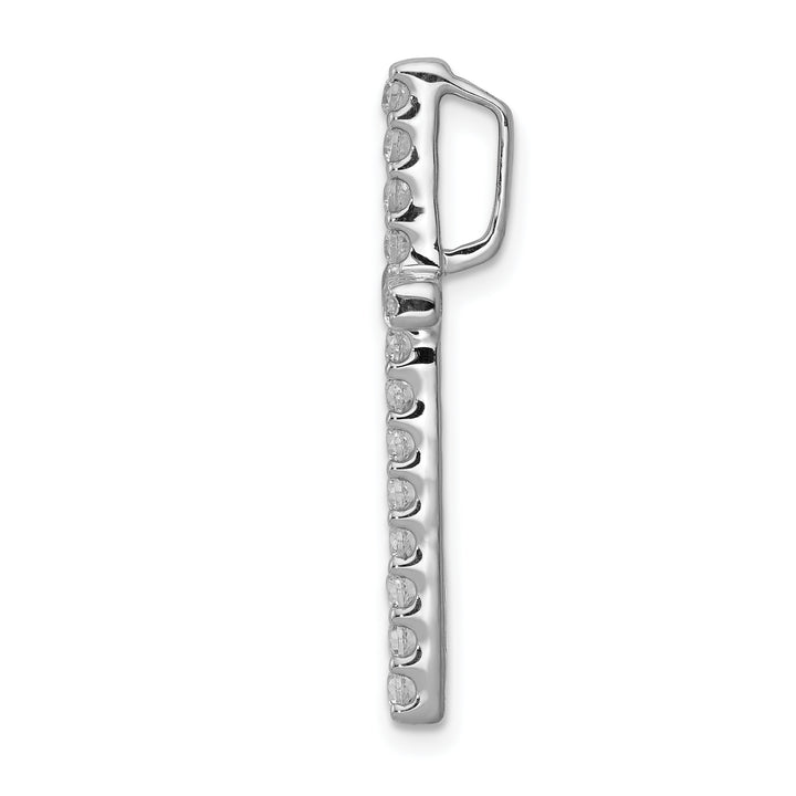 14k White Gold 1/2 CT Diamond Fancy Cross Chain Slide Pendant