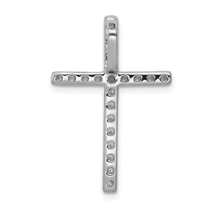 14k White Gold 1/2 CT Diamond Fancy Cross Chain Slide Pendant